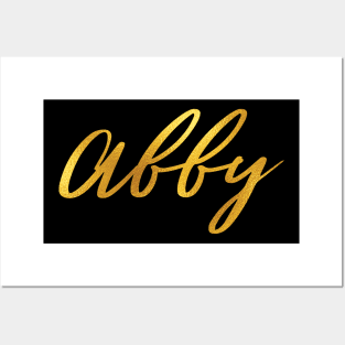 Abby Name Hand Lettering in Faux Gold Letters Posters and Art